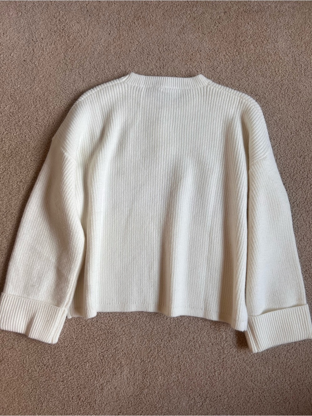 White Ribbed Sweater - Picture 4 of 4